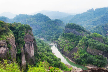 Naklejka premium Nine bend River wuyishan china landscape