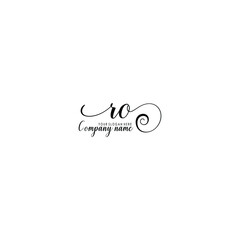 RO Initial handwriting logo template vector
