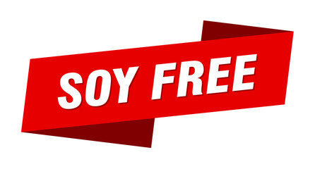 soy free banner template. ribbon label sign. sticker