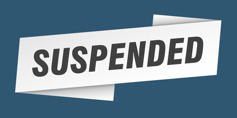 suspended banner template. ribbon label sign. sticker