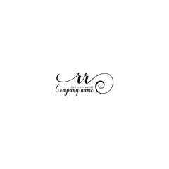 RR Initial handwriting logo template vector