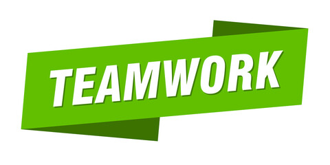 teamwork banner template. ribbon label sign. sticker