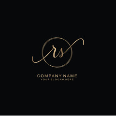 RS Initial handwriting logo template vector