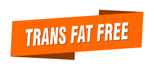 trans fat free banner template. ribbon label sign. sticker