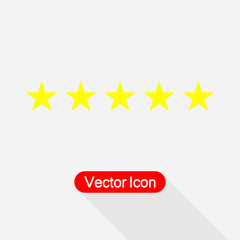 Five Stars Customer Product Rating Review Icon Vector Illustration Eps10