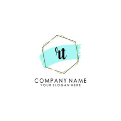 RT Initial handwriting logo template vector