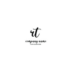 Obraz premium RT Initial handwriting logo template vector