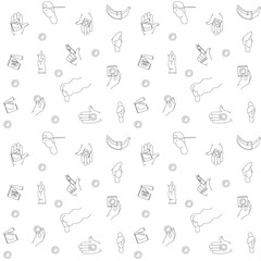 Say Yes to Safe Sex seamless pattern background icons set