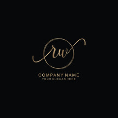 RW Initial handwriting logo template vector