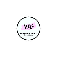 RW Initial handwriting logo template vector