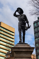 Statue of explorer captain Charles Sturt, British officer and explorer of Australia. He led several...