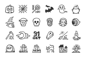 Halloween Icon Set - Hand drawn doodle Icons