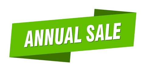 annual sale banner template. ribbon label sign. sticker