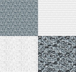 Fototapeta premium Realistic fabric texture in gray tones . Background template for banners, postcards, Wallpaper, and textile canvas. Fashionable concept.