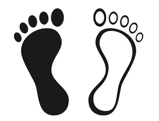 Footprints in dark and black and white mode