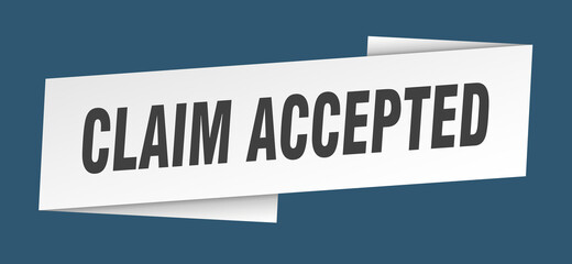 claim accepted banner template. ribbon label sign. sticker