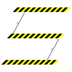 yellow-black stripes to maintain distance between people
