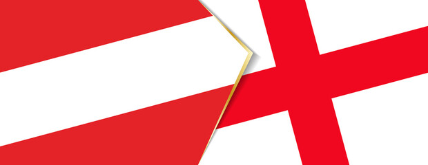 Austria and England flags, two vector flags.