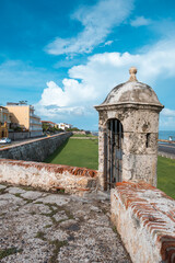 Sea-side fortification watchtower in Cartagena, Colombia