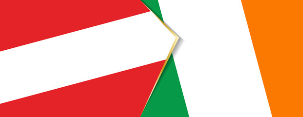 Austria and Ireland flags, two vector flags.