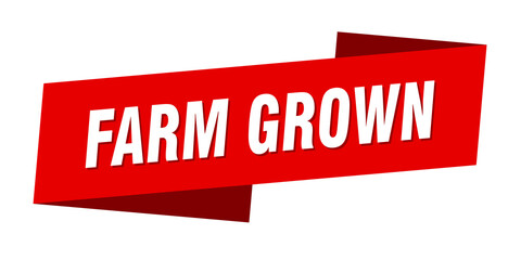 farm grown banner template. ribbon label sign. sticker