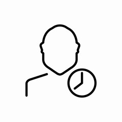 Outline user clock icon.User clock vector illustration. Symbol for web and mobile
