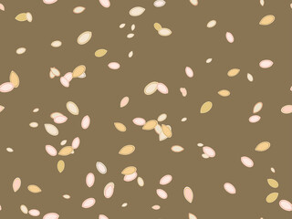 Pumpkin seeds seamless pattern. Healthy food with rich nutritional value. Background for wrapping paper, print, fabric and printing. Vector illustration
