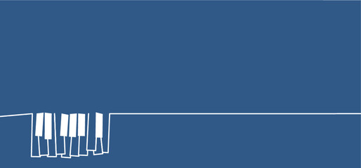 World piano day. Piano keyboard keys sign. instrument. Music notes, musical waves staff, line pattern symbols. Vector key stave background banner. Classic clef Doodle quaver G melody. Cartoon signs.