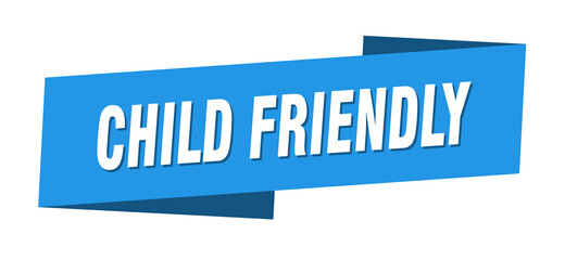 child friendly banner template. ribbon label sign. sticker