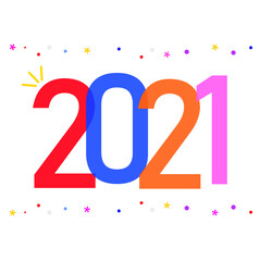 a number shows the year 2021 in various colors