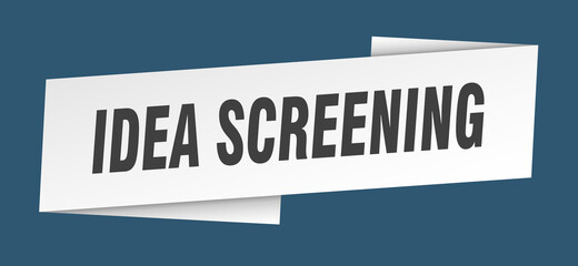 idea screening banner template. ribbon label sign. sticker