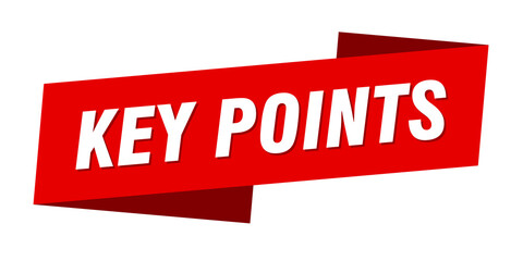 key points banner template. ribbon label sign. sticker