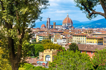 Fototapeta premium Florence city view in Italy. (Firenze in Italian) 