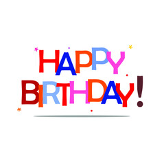colorful happy birthday sentence, party, celebration, typography, font