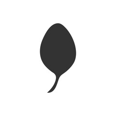 Leaf black icon. Simple leaf outline symbol vector illustration isolated on white.