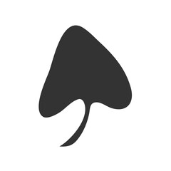 Leaf black icon. Simple leaf outline symbol vector illustration isolated on white.