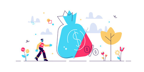 Tax rate vector illustration. Flat tiny 