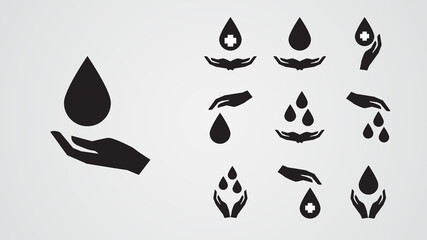 blood donor logo vector illustration set