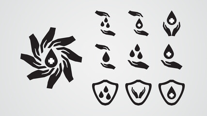 blood donor logo vector illustration set