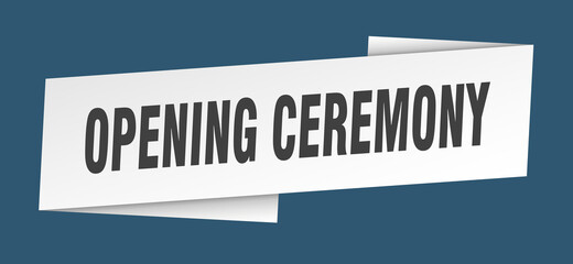 opening ceremony banner template. ribbon label sign. sticker