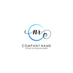 Obraz premium NR Initial handwriting logo template vector