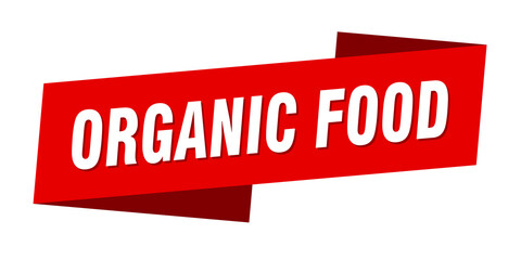 organic food banner template. ribbon label sign. sticker