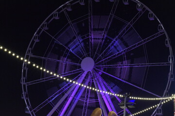 ferris wheel at night with light, Global Village Dubi