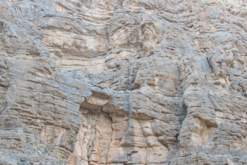 Sedimentary rocks in Jebel Jais Mountain