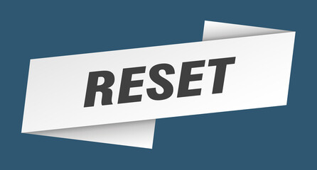 reset banner template. ribbon label sign. sticker