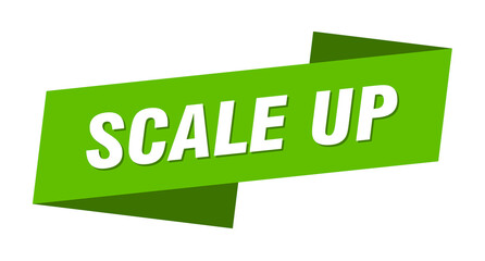 scale up banner template. ribbon label sign. sticker