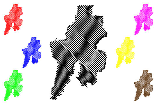 Bekasi City (Republic of Indonesia, Java island) map vector illustration, scribble sketch City of Bekasi map