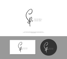 SP Initial handwriting or handwritten logo for identity. Logo with signature and hand drawn style.