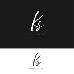 KS Initial handwriting or handwritten logo for identity. Logo with signature and hand drawn style.