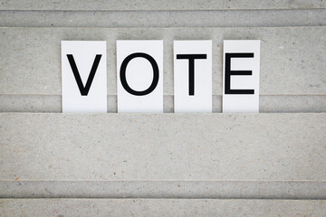 vote written bei letters, presidental election, space for text